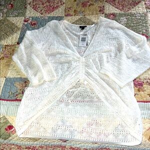 Torrid Ivory Open Stitch Sweater 1x  16-18 nwt